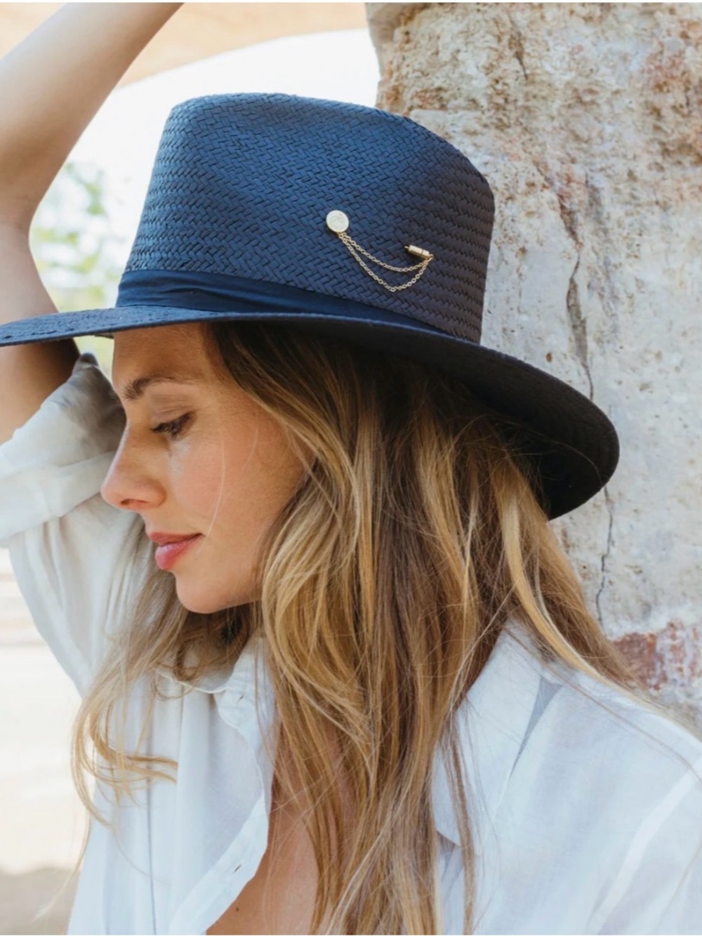 FREYA Black Packable Straw Hat S/M – New With Tags – Retail $292